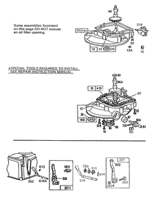 (2)sumpbases,governor Levers Diagram and Parts List for 114902-0111-XX  Briggs and Stratton Engine